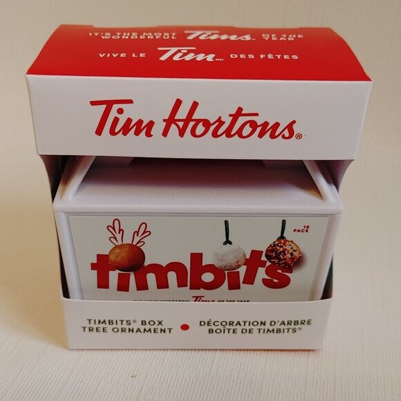 2020 NWT Tim Hortons Timbits White Box Christmas Tree Ornament - Picture 2 of 5